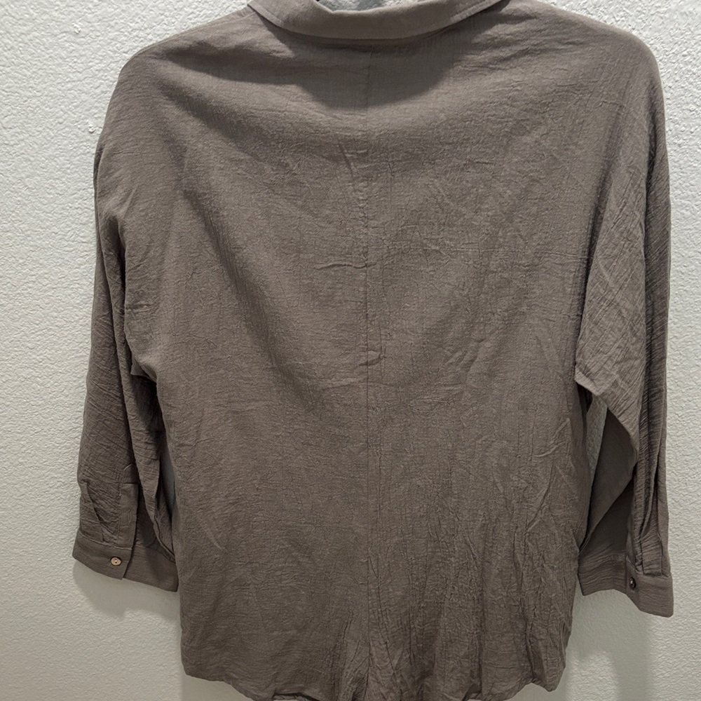 NEW Style Rack Womens Casual Tan Button Down Shirt - Picture 4 of 4